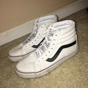 black and white high top vans
